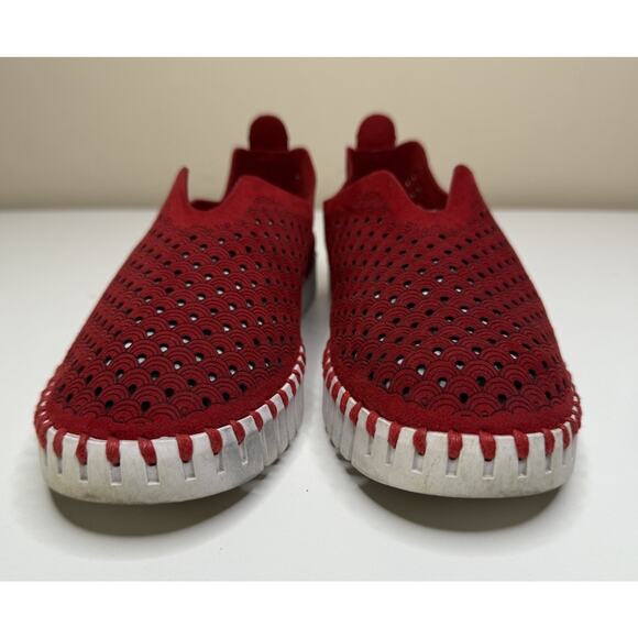 Ilse Jacobsen Tulip Slip On Sneaker Womens EU 39 US 9 Red Textile Perforated - Picture 2 of 11